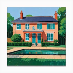 Hockney House Abstract Art Print Canvas Print