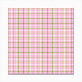 Pink Gingham Fabric Canvas Print