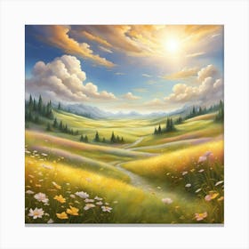 Meadow Landscape Canvas Print