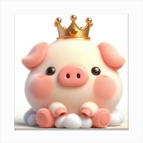 Pig In A Crown 9 Canvas Print