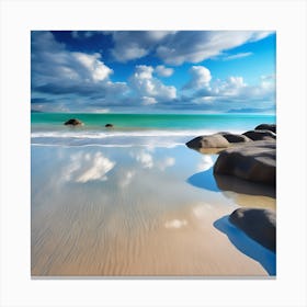 Golden Beach, Reflections of Sky Canvas Print