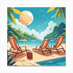 Graphic Design Dreaming Of A Vacation Square Art 3 Canvas Print