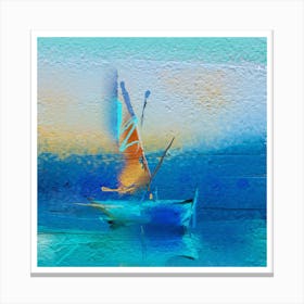 Sailboat.Printed wall painting, high-level art. Canvas Print