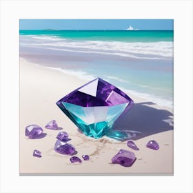 Purple Diamond On The Beach Canvas Print