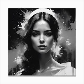 A Women In White Canvas Print