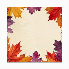 An Abstract Fall Themed Wallpaper A Group Of Maple Leaves In A Rainbow Of Autumn Hues Vivid Red W (3) Canvas Print