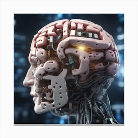 Human Brain With Artificial Intelligence 42 Canvas Print