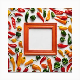 Peppers In A Frame 26 Canvas Print