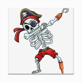 Halloween Dabbing Pirate Skeleton Funny Dab Boys Kids Mens Canvas Print