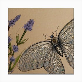 Butterfly On A Flower Canvas Print