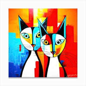 Siamese Duo - Two Cats Cute Canvas Print