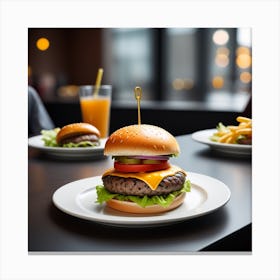 Hamburgers And Fries 5 Canvas Print