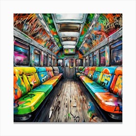 Graffiti train Chicago windy city Canvas Print