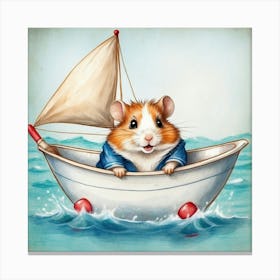 Hamster In A Boat Canvas Print