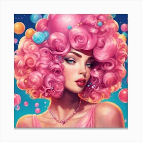 Pink Wig Canvas Print