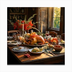 Firefly Elegant Thanksgiving Feast With Rustic Charm 16441 (2) Canvas Print