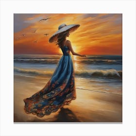 Sunset At The Beach Canvas Print