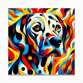 Abstract Colorful Dog Canvas Print