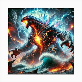 Super Kaiju Elemental Fury Canvas Print