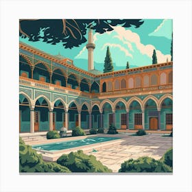 Turkish Palace Courtyard Canvas Print