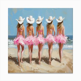 Cowgirls On The Beach Canvas Print