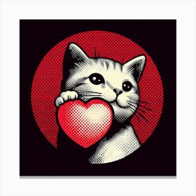 Valentine'S Day Cat 4 Canvas Print