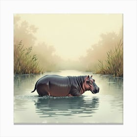 Hippo Canvas Print