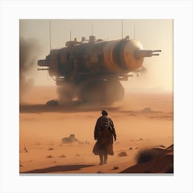 Spaceship In The Desert 4 Canvas Print