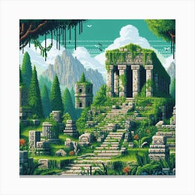 8-bit lost civilization Canvas Print