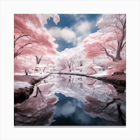 Pink Trees In Infrared Canvas Print