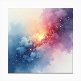 Radiant Space Dust In Watercolor With Soft Gradients 1 Canvas Print