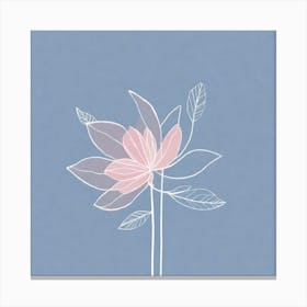 A White And Pink Flower In Minimalist Style Square Composition 319 Canvas Print