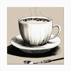 Coffee Cup And Spoon Canvas Print