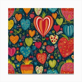 Strawberry Hearts Canvas Print