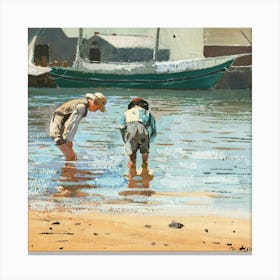 Children At The Beach Canvas Print