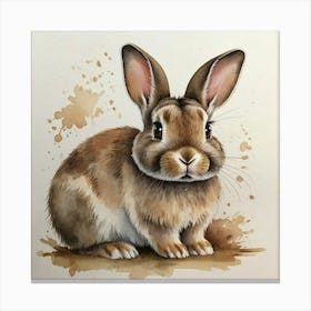Rabbit Watercolor Painting 4 Canvas Print