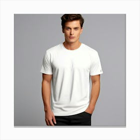 Man Wearing A White T - Shirt 1 Canvas Print