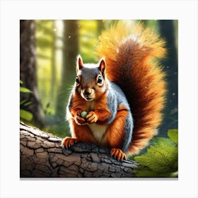 Squirrel In The Forest 363 Canvas Print