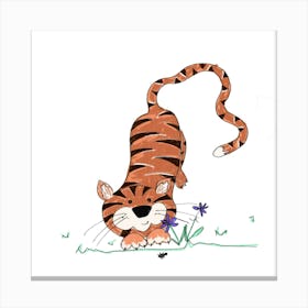 Tiger With Flowers 1 Canvas Print
