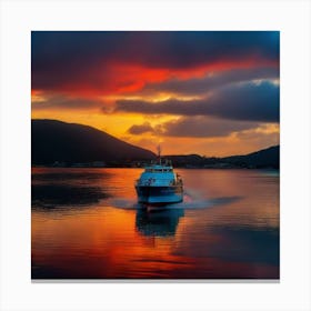 Sunset On A Boat 21 Canvas Print