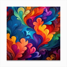 Abstract Colorful Swirls Abstract Painting Canvas Print