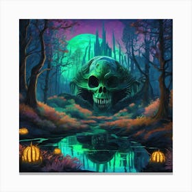 Skull In The Woods Canvas Print