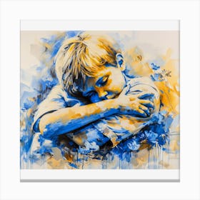 Boy In Blue And Yellow Canvas Print