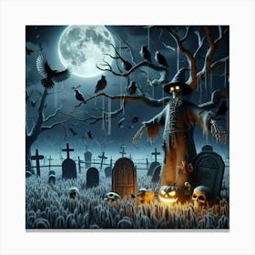 Halloween Graveyard 3 Canvas Print