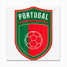 Portugal Soccer Distressed Badge Design For Portugal Canvas Print