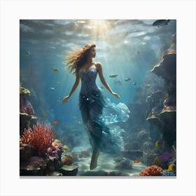 Mermaid Art print Canvas Print