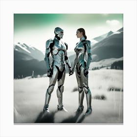 Robot Couple Canvas Print