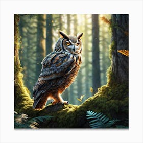 Owl In The Forest 195 Canvas Print