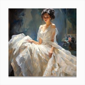 Bride In A White Dress 2 Canvas Print