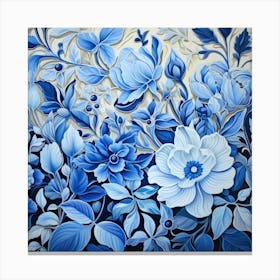 Blue And White Flowers Canvas Print